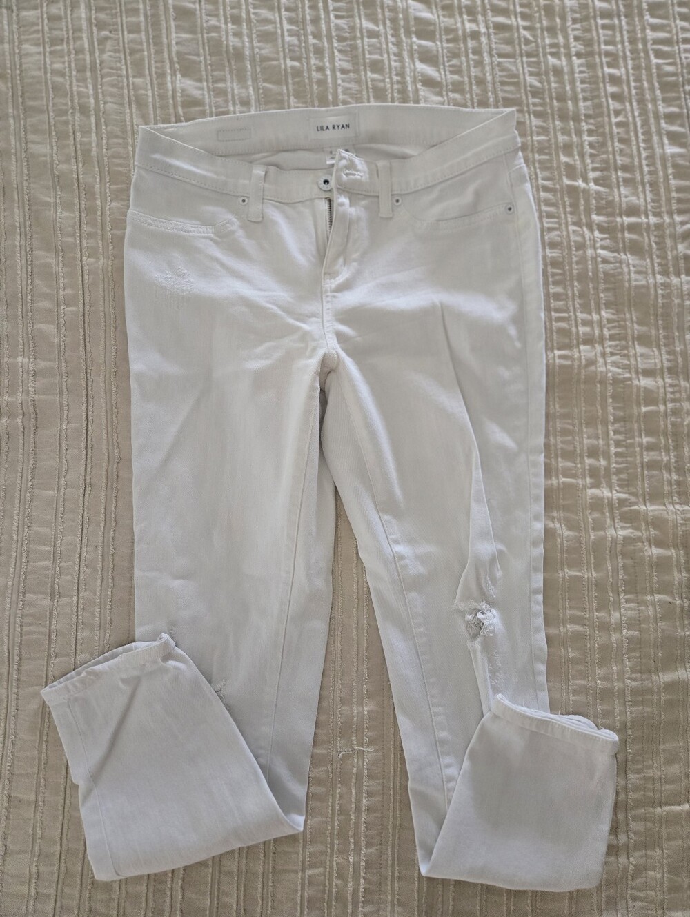 Lila Ryan Skinny Ankle Crop Jean | White | Size 29